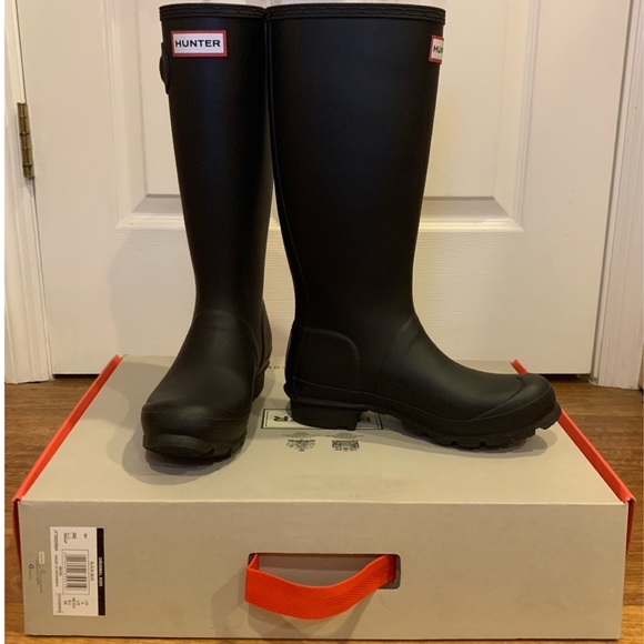 big kid hunter rain boots black